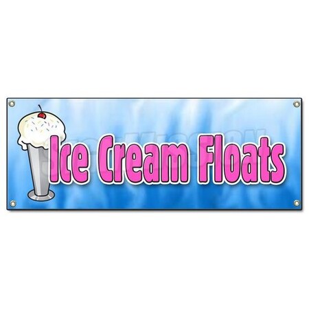 Signmission ICE CREAM FLOATS BANNER SIGN cones sundae soda banana split homemade creamy B-Ice Cream Floats